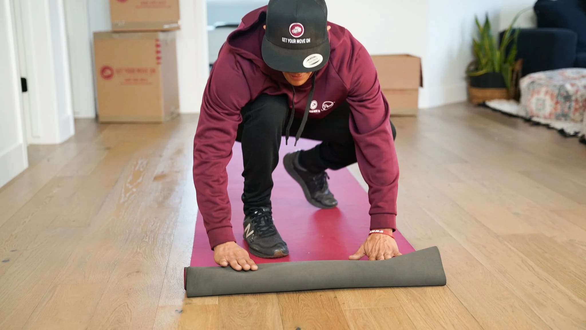 Protective floor covering used during a Get Your Move On move